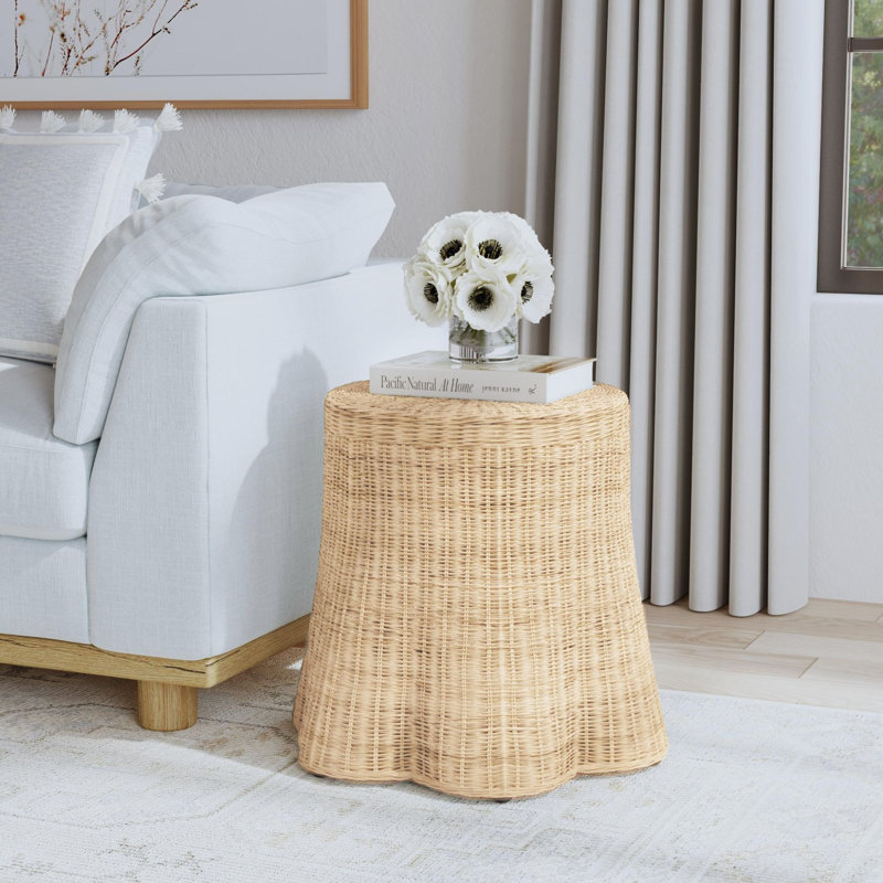 Wicker rattan end table discount
